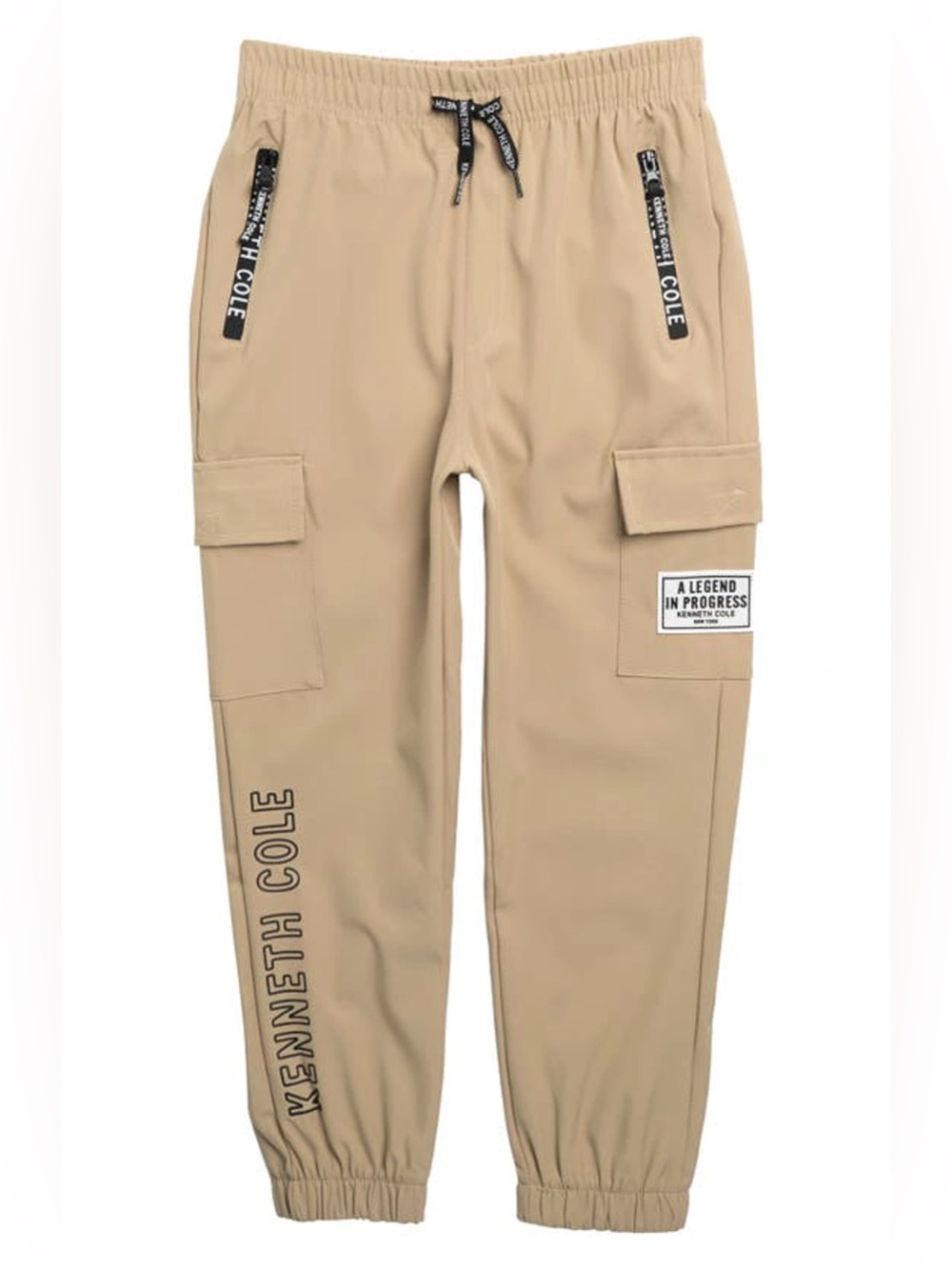 Kenneth Cole Kids' Tech Cargo Joggers in khaki kids size 8
